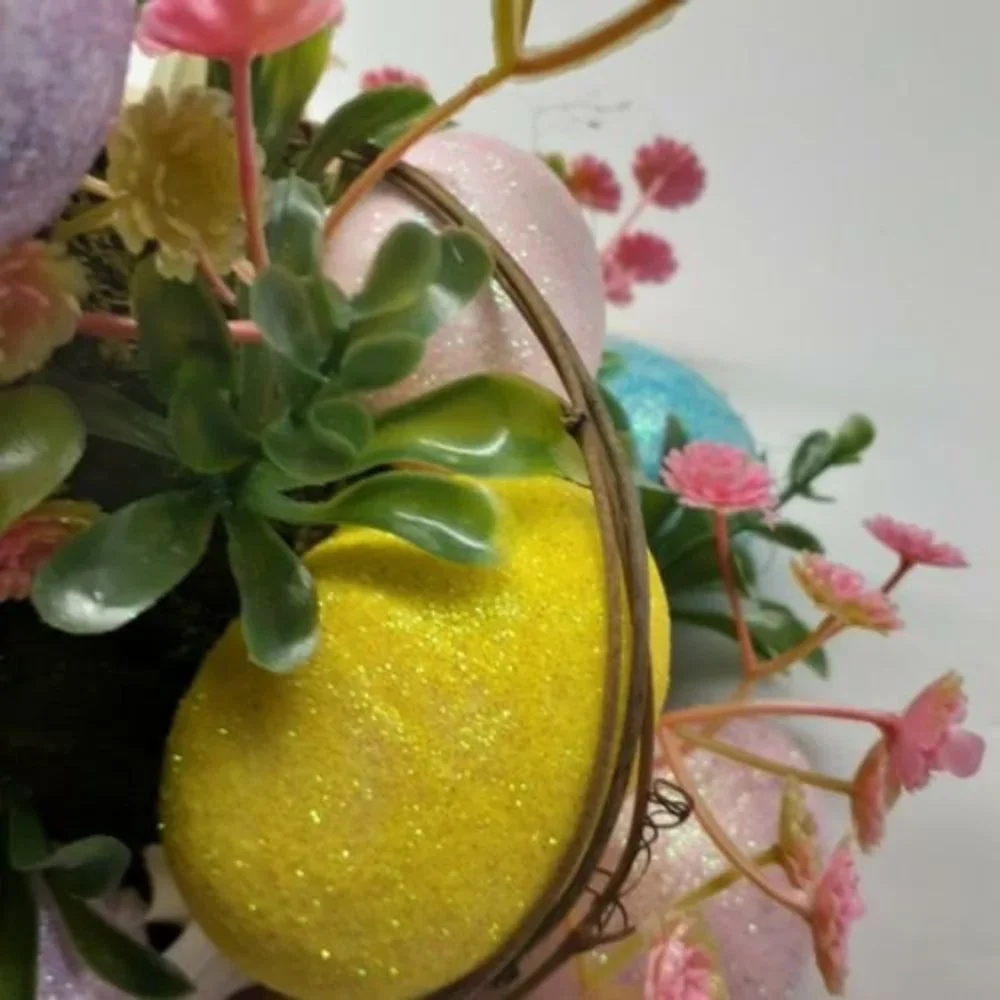 Pastel Glitter Easter Egg Topiary Tree 12